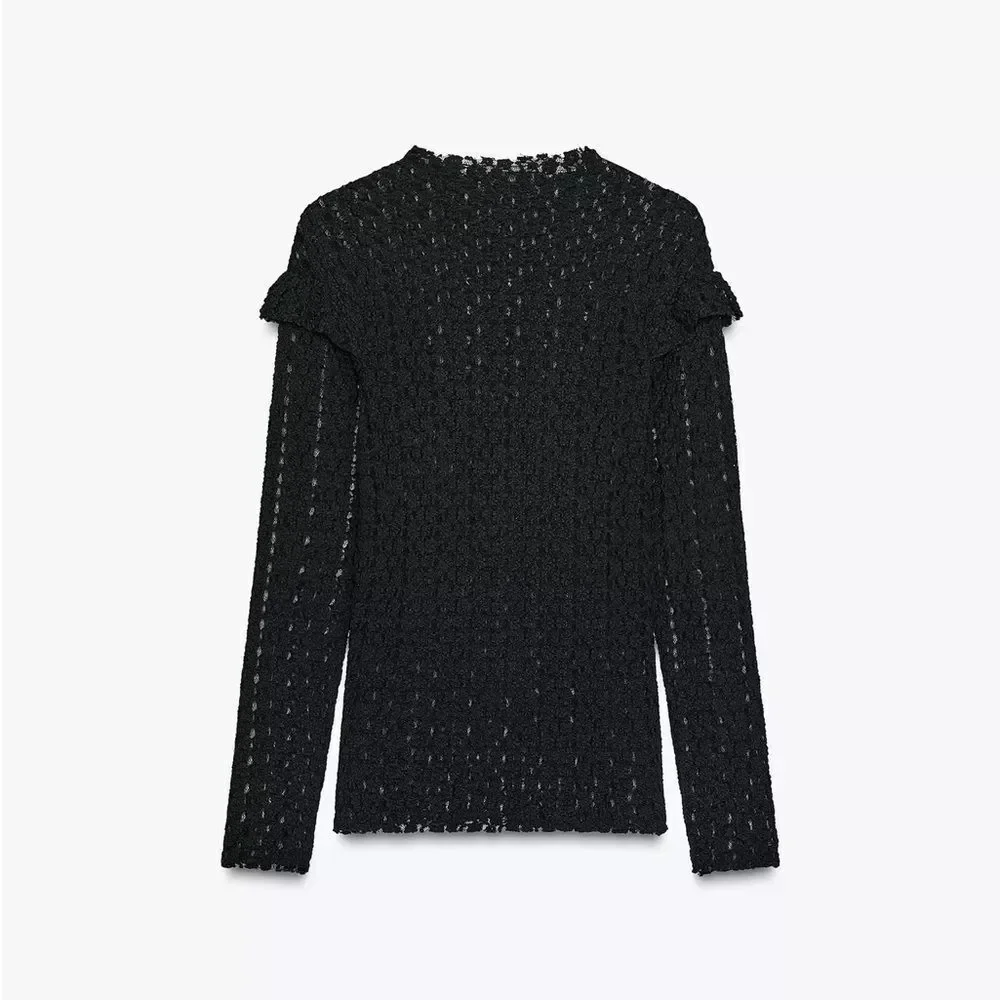 ZARA RUFFLED LACE TOP